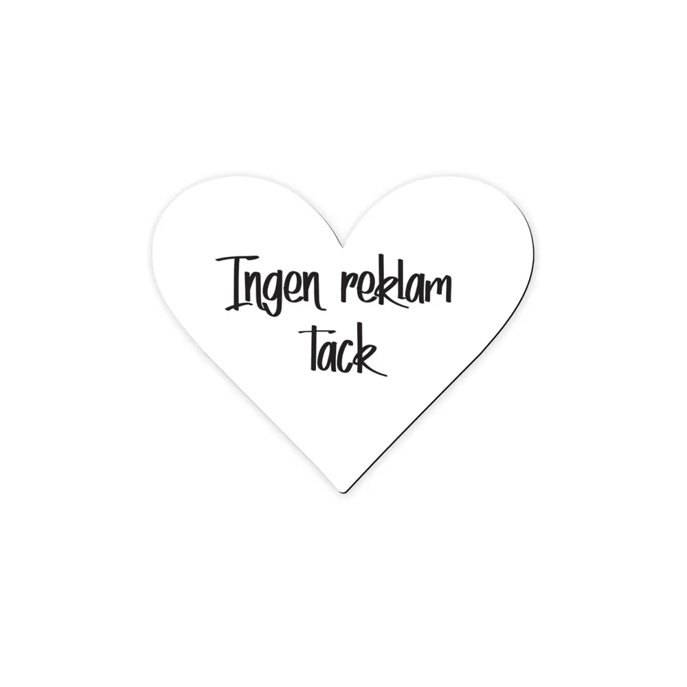 Sweet Signs hjärtformad Ingen reklam tack-skylt
