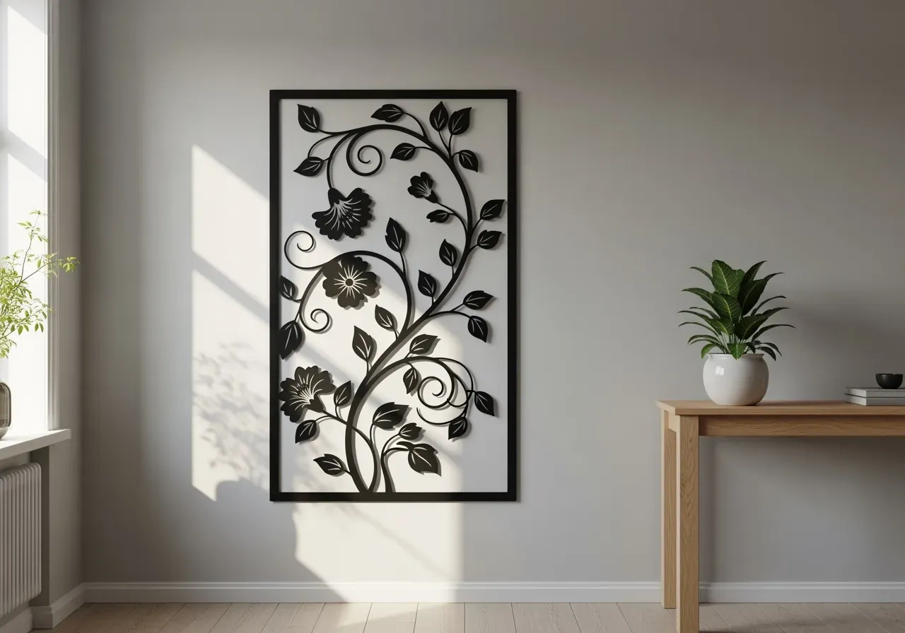 Liljor och bonsai i metall