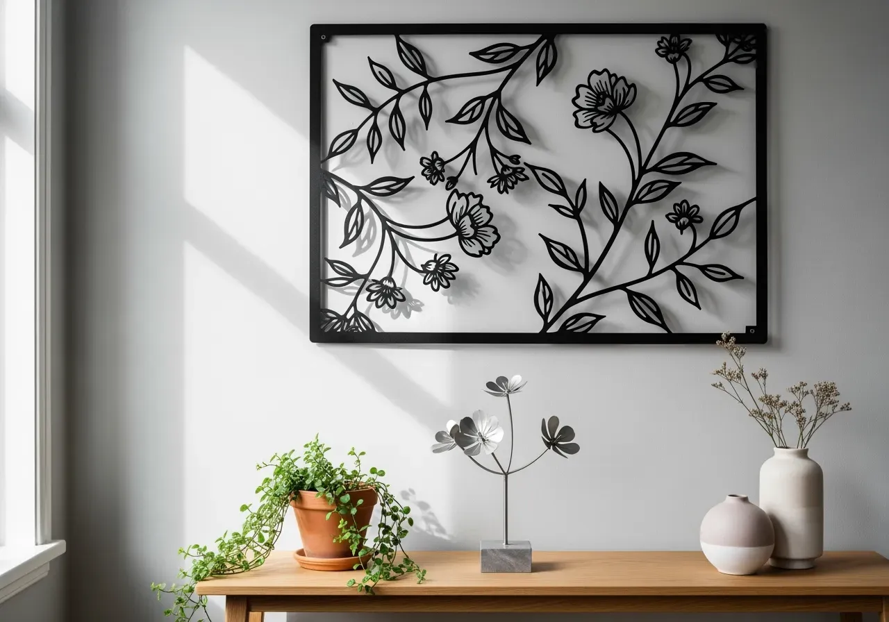 Dekorativa metallblommor för hemmet