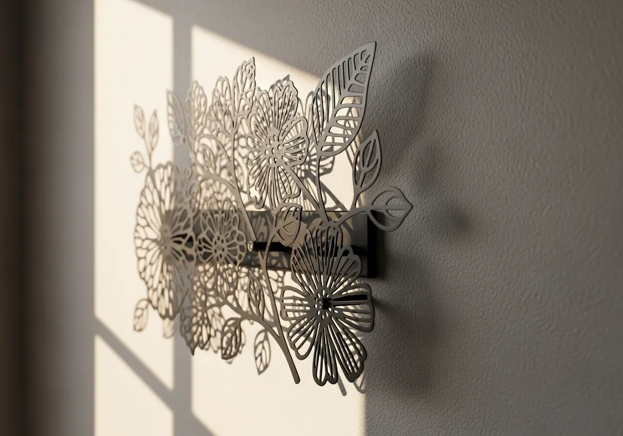 Växt- och blommotiv i metall